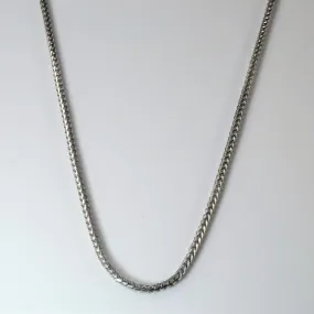 10k White Gold Rounded Wheat Chain | 26" | Sparkle Focus Celebration Ready