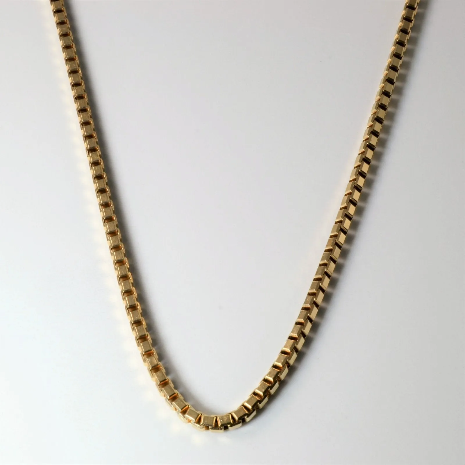 10k Yellow Gold Box Chain | 19" | Polished Flow