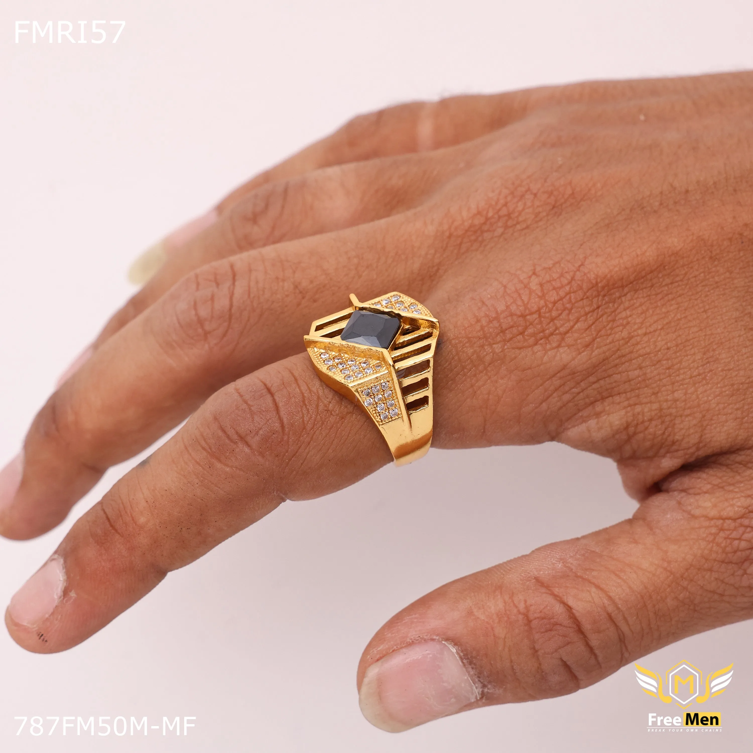 Freemen Back stone AD Net Golden Ring - FMRI57 Classic Proportion