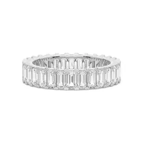 4.6ctw. Emerald Cut Moissanite Eternity Band Elegant Movement