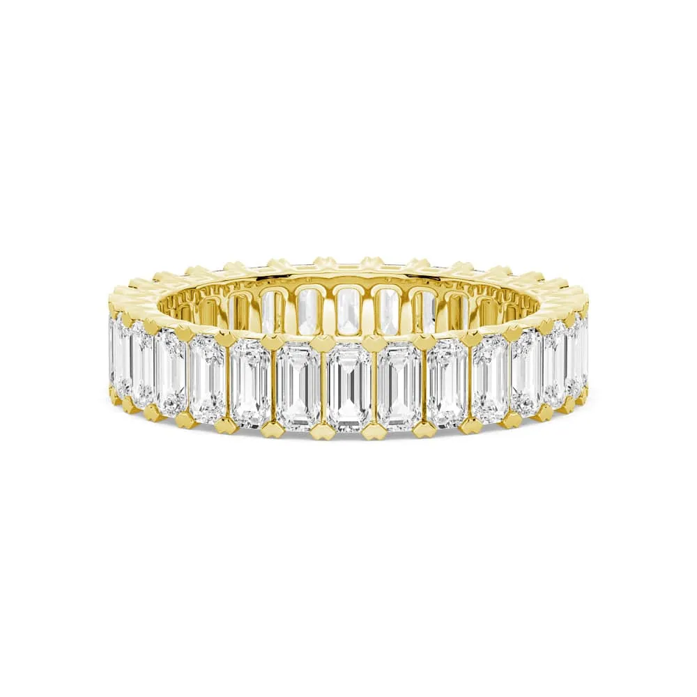 Contemporary Simplicity Eternal Article 4.6ctw. Emerald Cut Moissanite Eternity Band