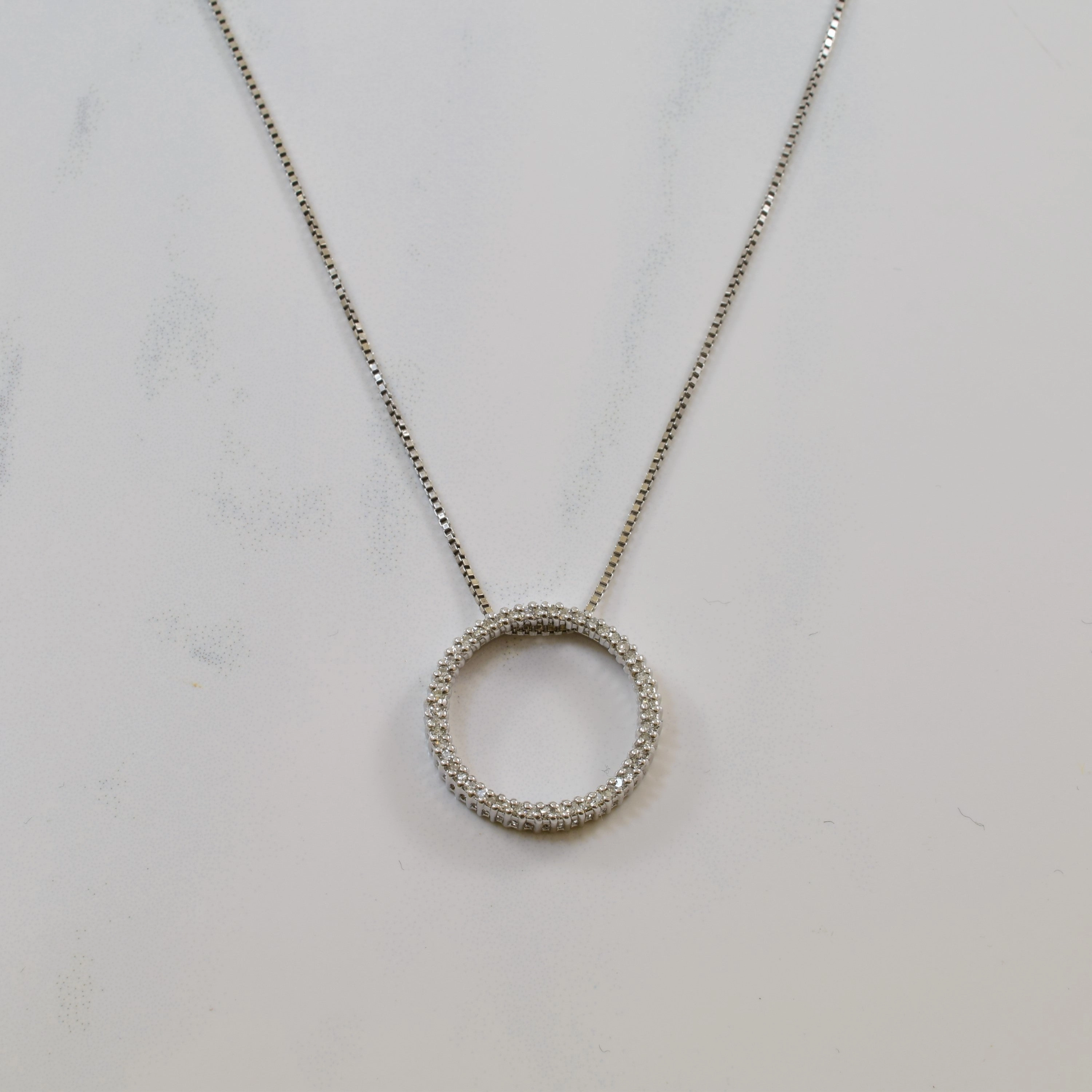 Diamond Eternity Circle Necklace | 0.25ctw | 19" | Glow Up Look