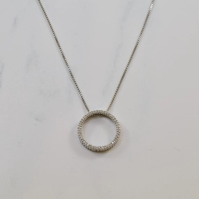 Diamond Eternity Circle Necklace | 0.25ctw | 19" | Glow Up Look