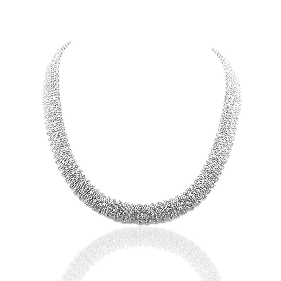 Fine Item Magnificent Design Rhodium Plated Sterling Silver Micropave CZ Necklace