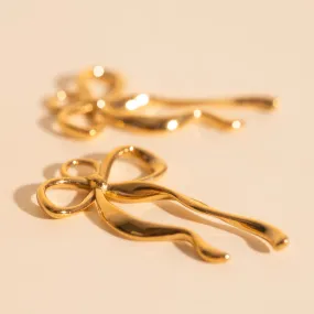 Miniature Accent Stylish Decoration Ribbon Bow Huggie Hoop Charms