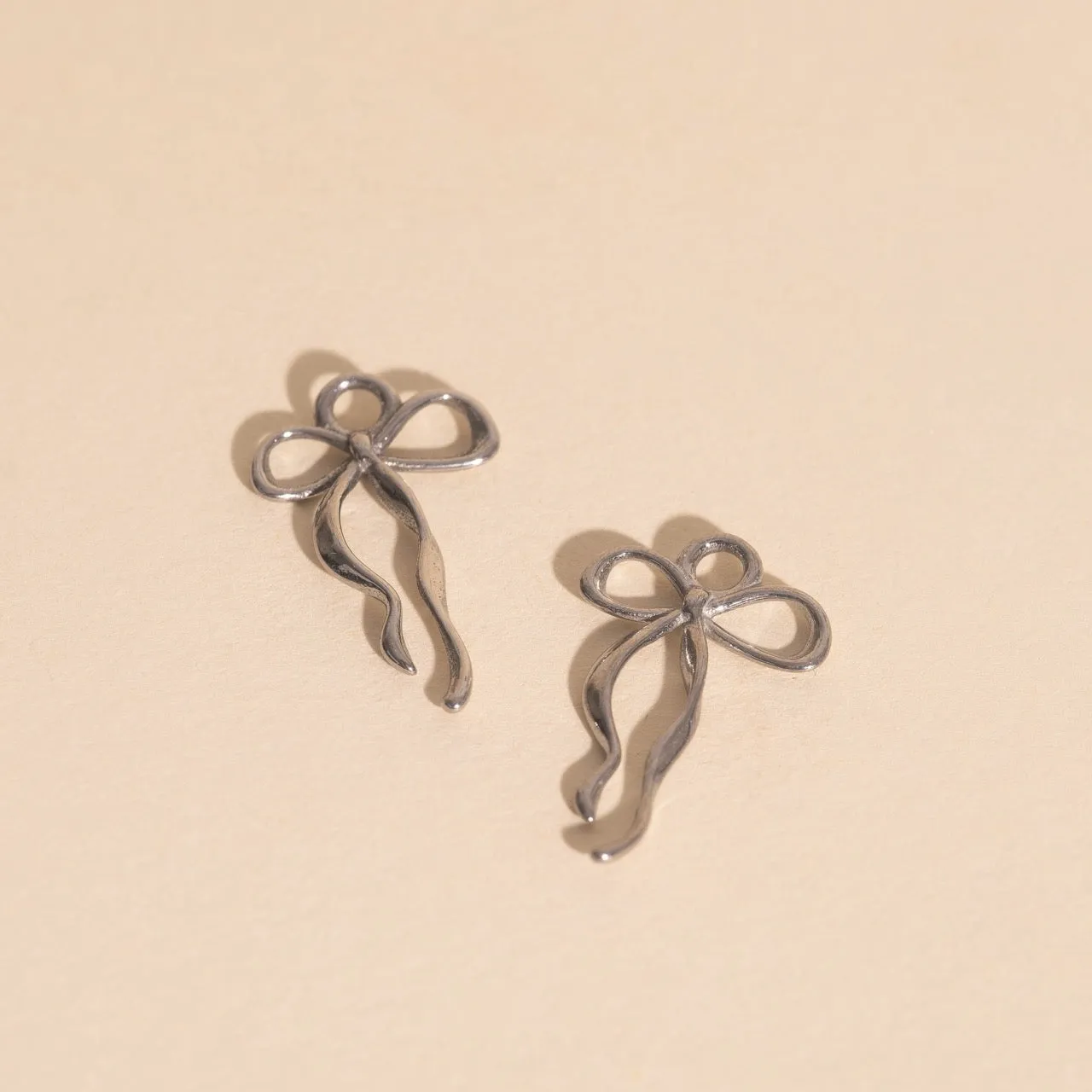 classic accessory Graceful Creation Ribbon Bow Huggie Hoop Charms