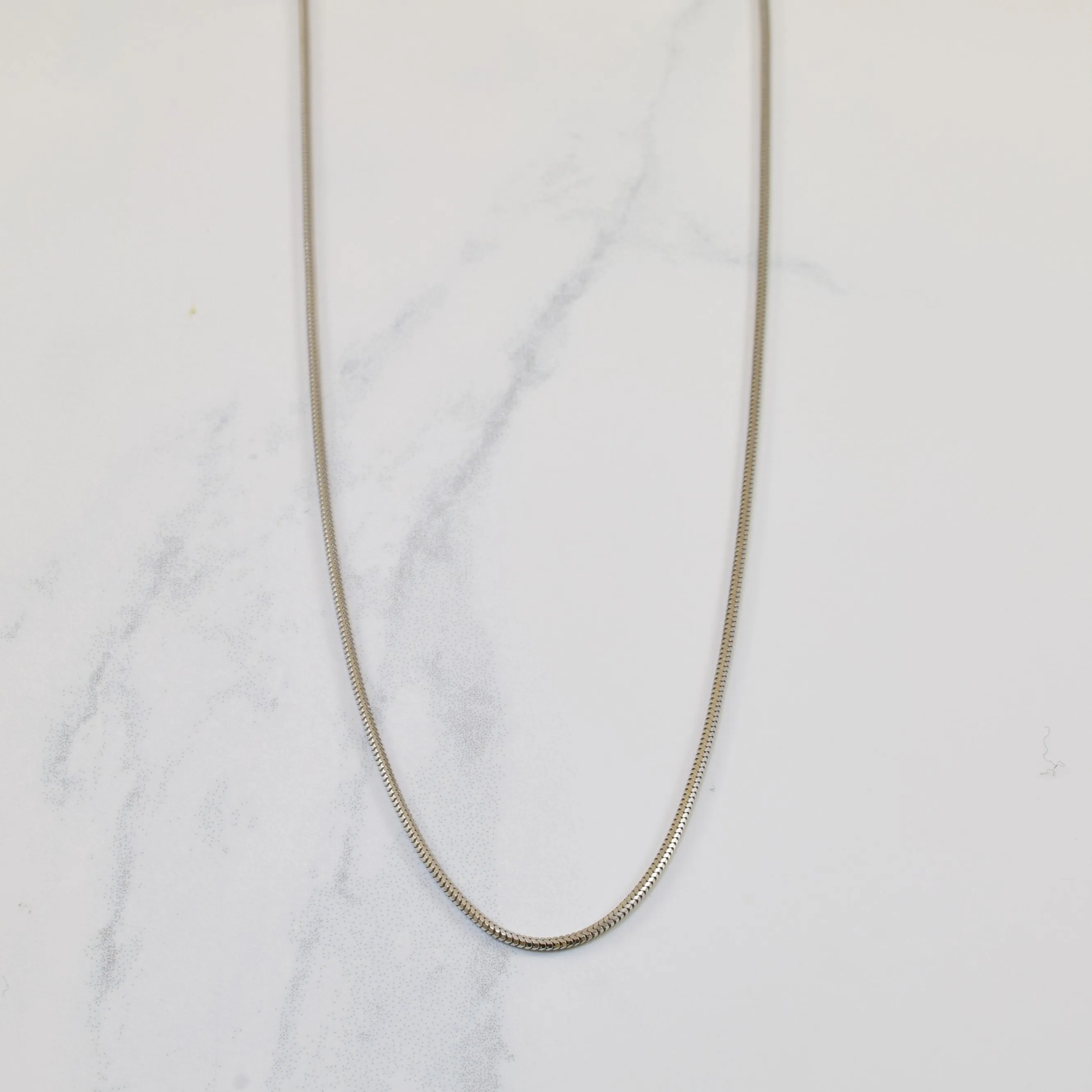 18k White Gold Snake Chain | 16" | Minimalist Edge