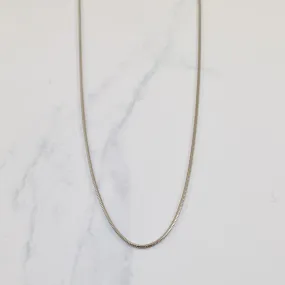 18k White Gold Snake Chain | 16" | Minimalist Edge