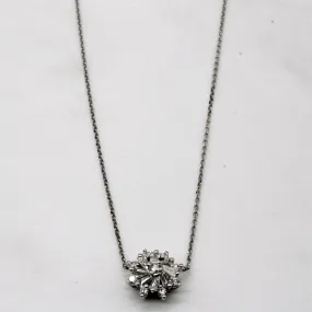 Graceful Fashion Occasion Style Mixed Cut Diamond Cluster Necklace | 0.49ctw | 17" |