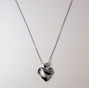Diamond Twist Heart Necklace | 0.06ctw | 18" | Allure Sparkle Anniversary Present