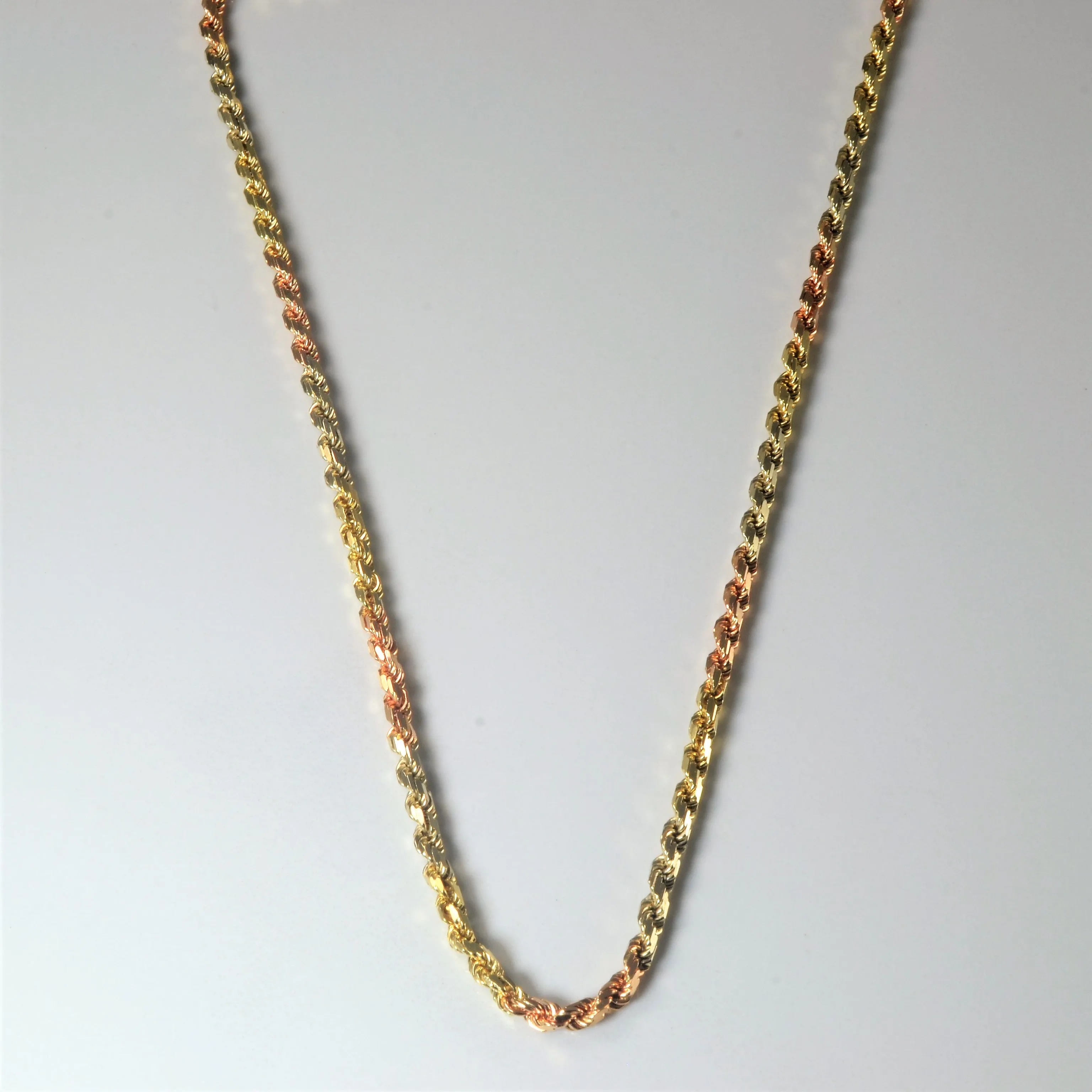 Casual Classic 14k Tri Tone Gold Rope Chain | 18" |