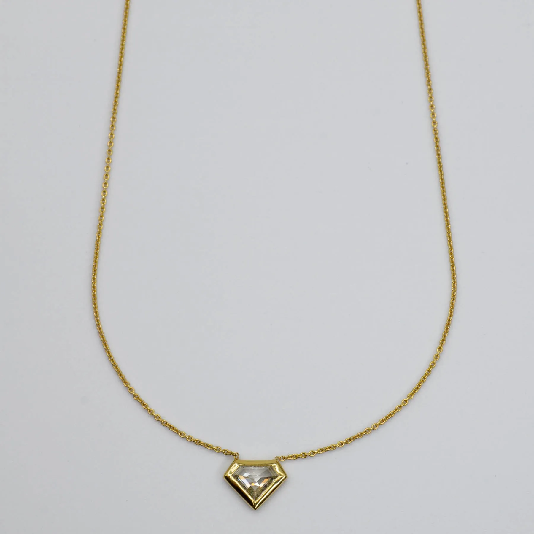 Rose Cut Diamond Shaped Diamond Necklace | 0.30 ctw | 20" | Luxurious Piece