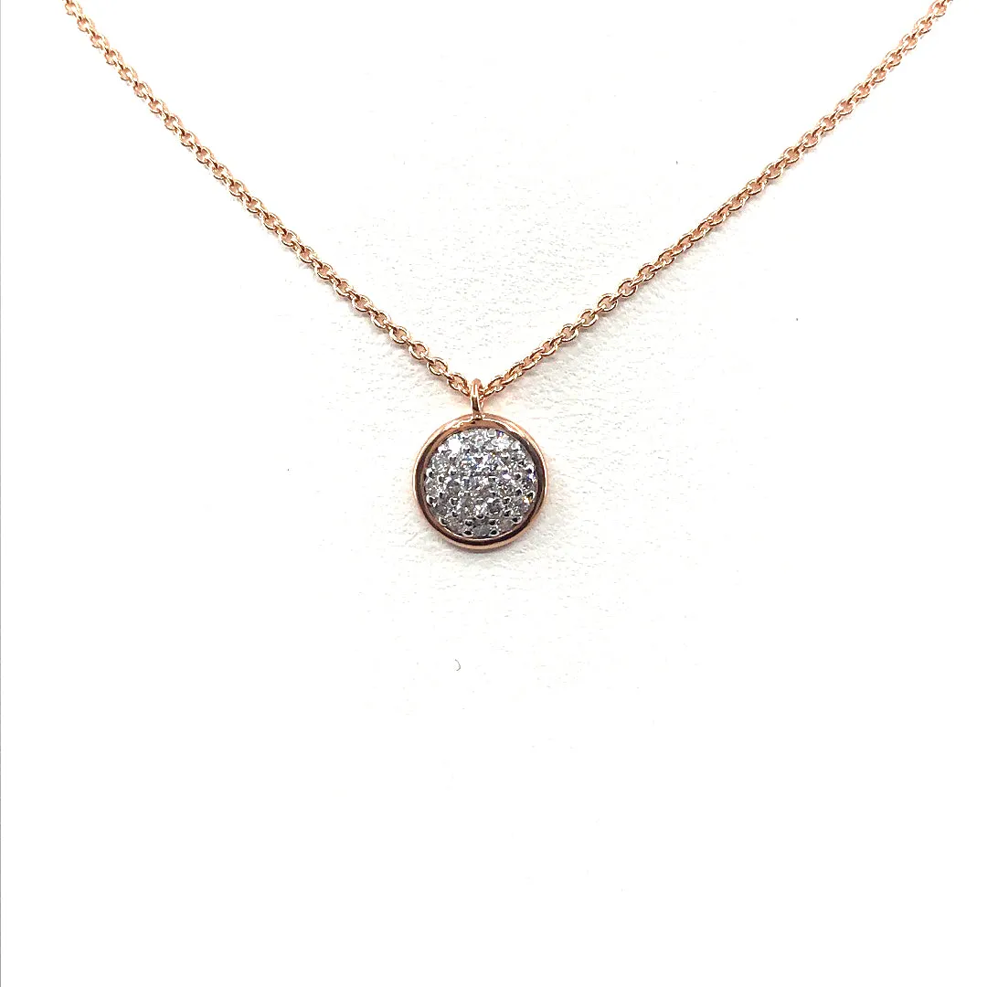 Dreamy Touch Rose Gold Circle Pendant Necklace