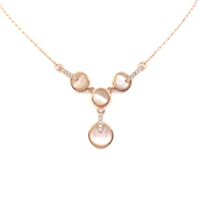 Marvelous Present Rose Gold Plated Sterling Silver Circles Necklace