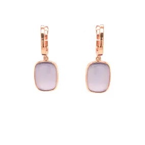 Unique Embellishment Magnificent Piece Rose Gold Plated Sterling Silver Purple Stone Earrings