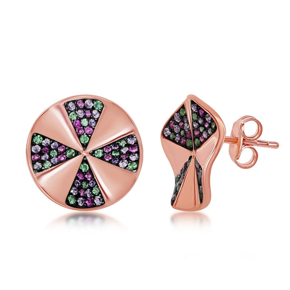 Petite Jewelry Rose Gold Plated Sterling Silver Stud Earrings