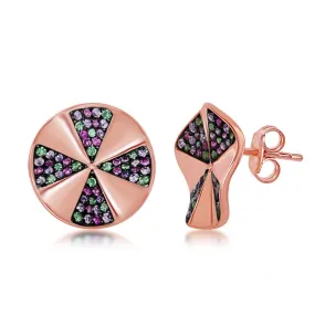 Petite Jewelry Rose Gold Plated Sterling Silver Stud Earrings
