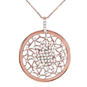 Minimalist Design Trendy Adornment Rose Gold / Rhodium / Gold Plated Sterling Silver Sprinkled CZ Pendant Necklace