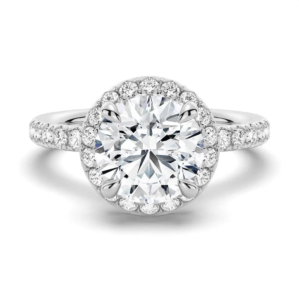 Festival Present Round Brilliant Micropav?? Halo Moissanite Engagement Ring