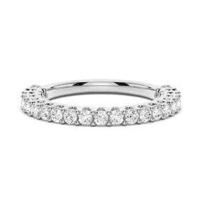 Round Cut Moissanite Half Eternity Band Brilliant Design