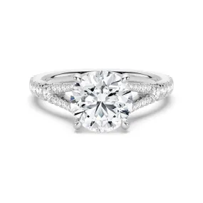 private label Brilliant Statement Round Cut Split Shank Moissanite Engagement Ring