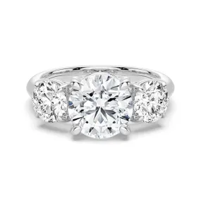 Timeless Detail Stylish Gift Round Cut Three Stone Moissanite Engagement Ring
