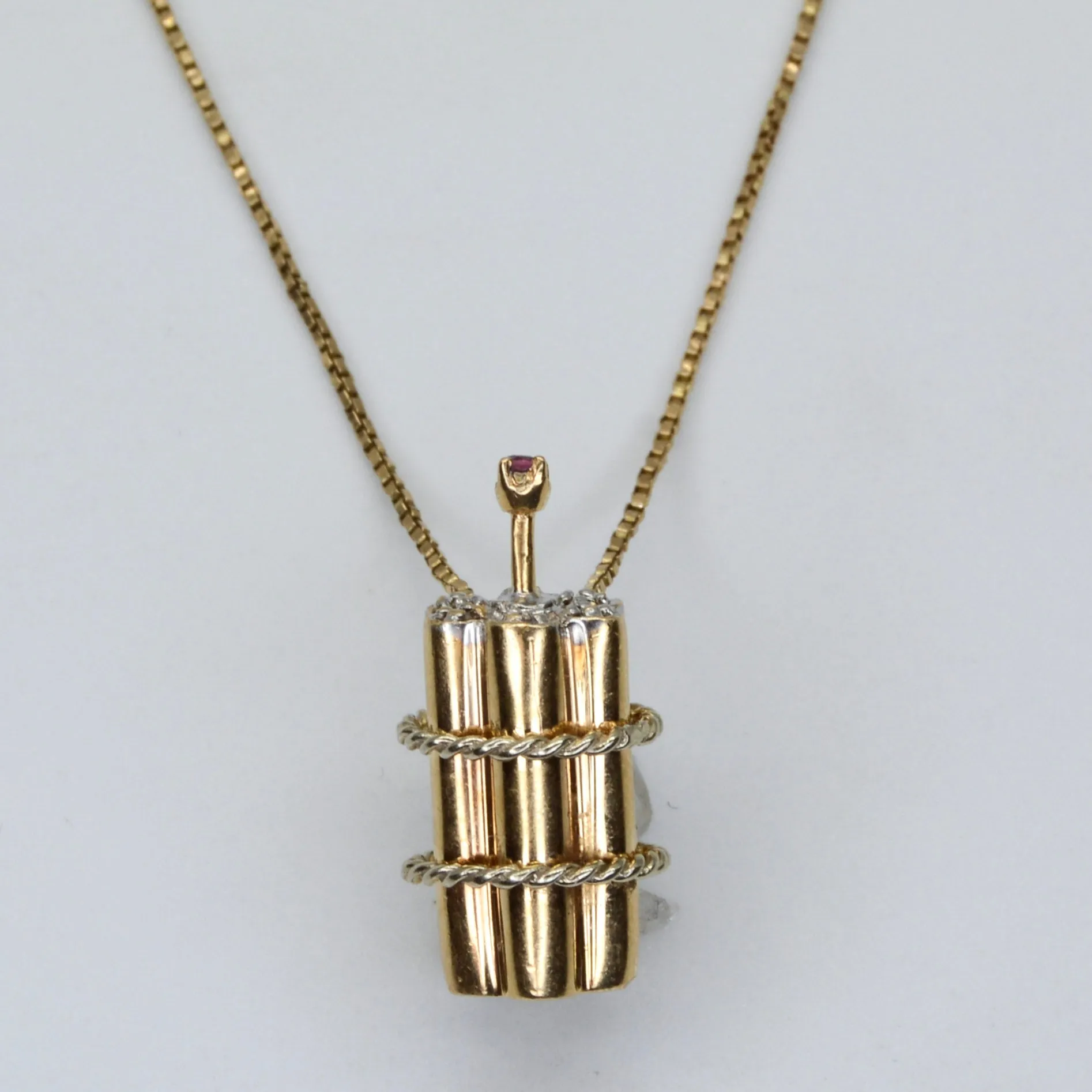 Ruby & Diamond Accented Dynamite Necklace | 27" | Clean Lines