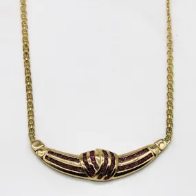 Vivid Accent Glow Vibe Ruby Scoop Necklace | 0.70ctw | 18" |