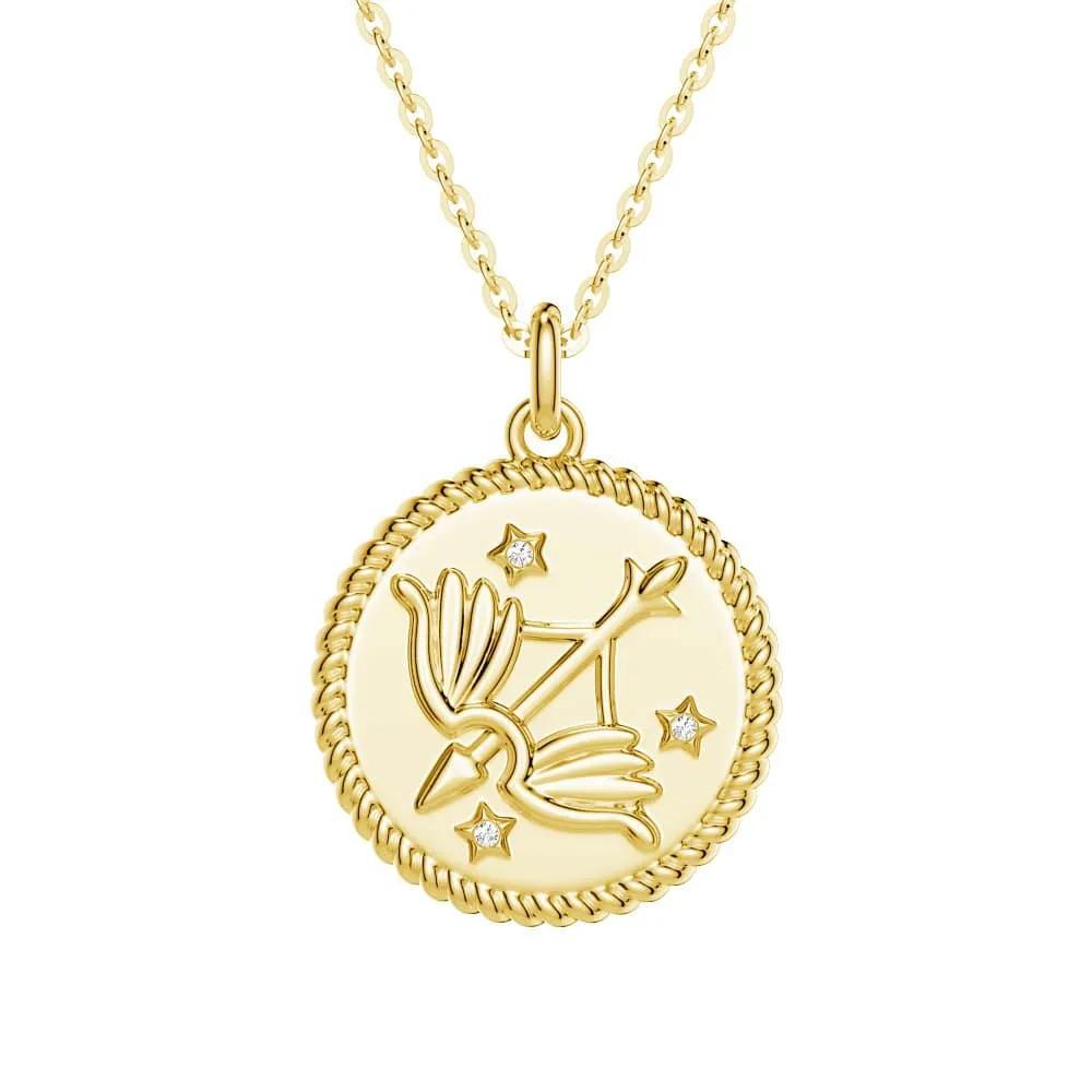 Timeless Gift Sagittarius Constellation Lab Grown Diamond Birthstone Pendant Necklace