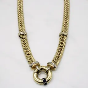 Sapphire & Diamond Clasp Necklace | 0.50ctw, 0.10ctw | 18" | Chic Balance Sunset Style