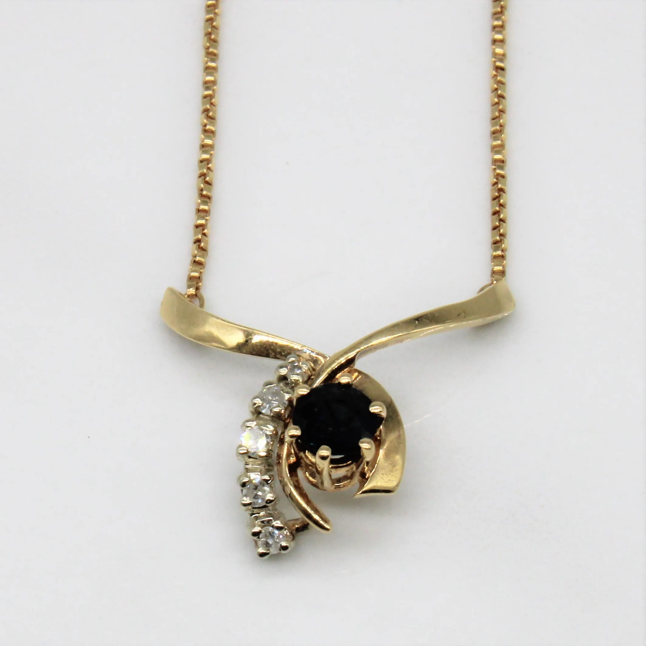 Designer Craft Essential Accessory Sapphire & Diamond Criss Cross Necklace | 0.42ct, 0.05ctw | 15" |