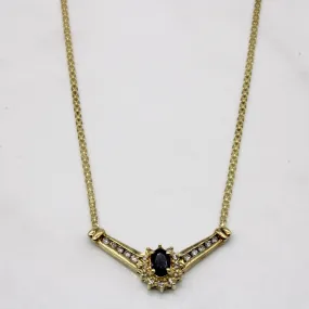 Sapphire & Diamond Necklace | 0.38ct, 0.14ctw | 16" | Elegant Treasures