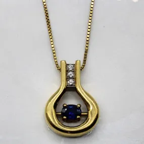 Sapphire & Diamond Necklace | 0.40ct, 0.09ctw | 19" | Modern Detailing Signature Piece