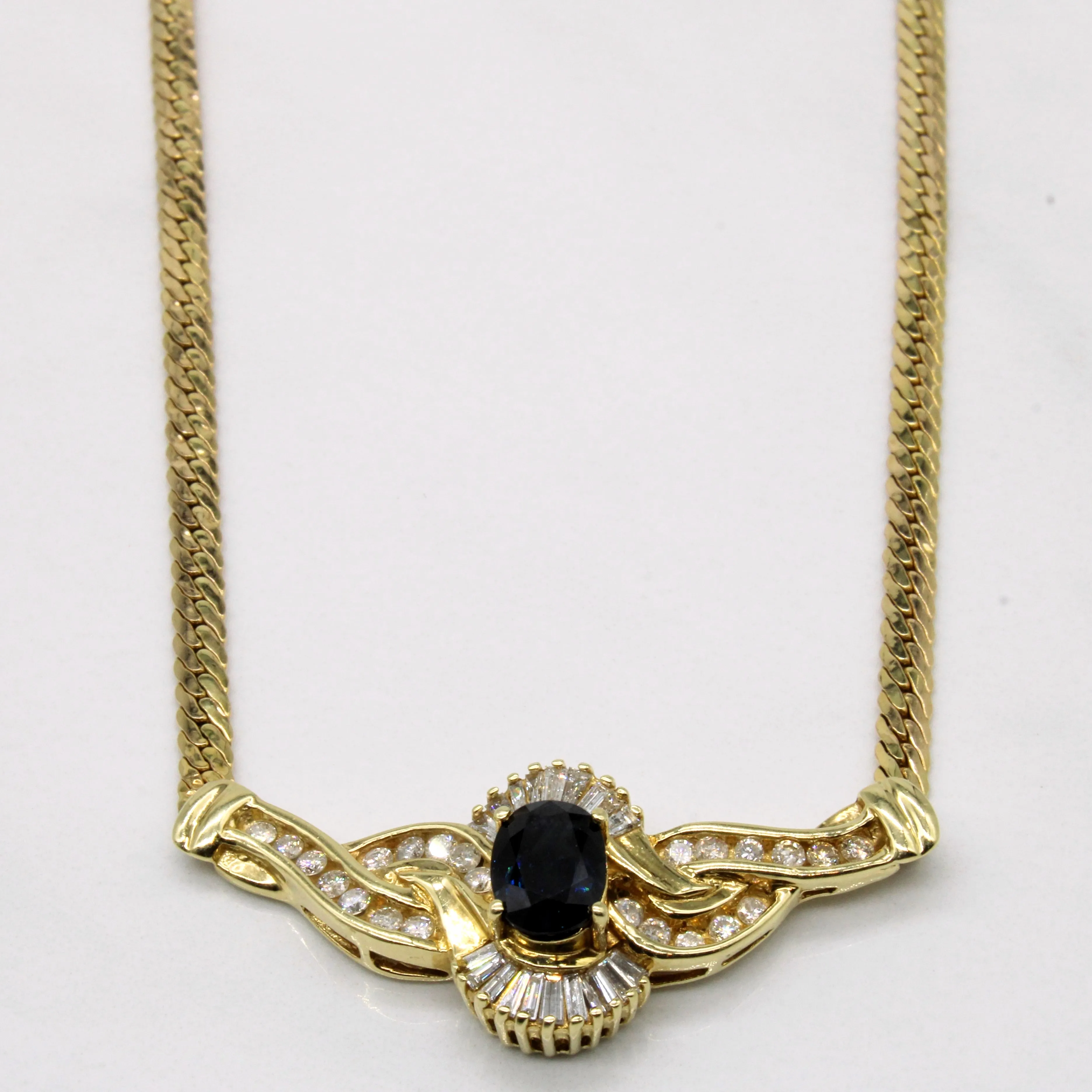 Subtle Beauty Sapphire & Diamond Necklace | 1.75ct, 0.55ctw | 17" |