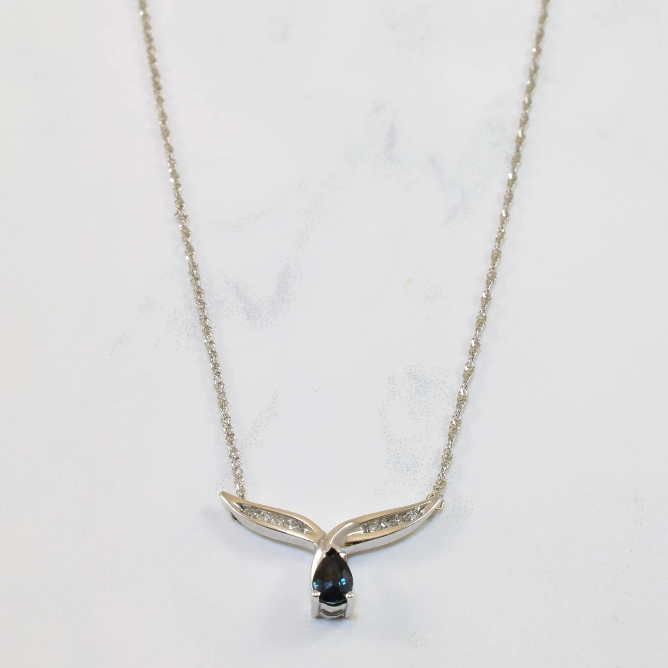 Sapphire & Diamond Plate Necklace | 0.25ct, 0.06ctw | 17" | Lifestyle Match Vibrant Craft