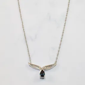 Sapphire & Diamond Plate Necklace | 0.25ct, 0.06ctw | 17" | Lifestyle Match Vibrant Craft