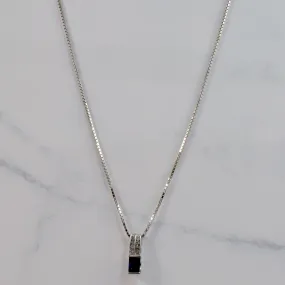 Night Detail Sapphire and Diamond Drop Pendant | 0.05 ctw SZ 18" |