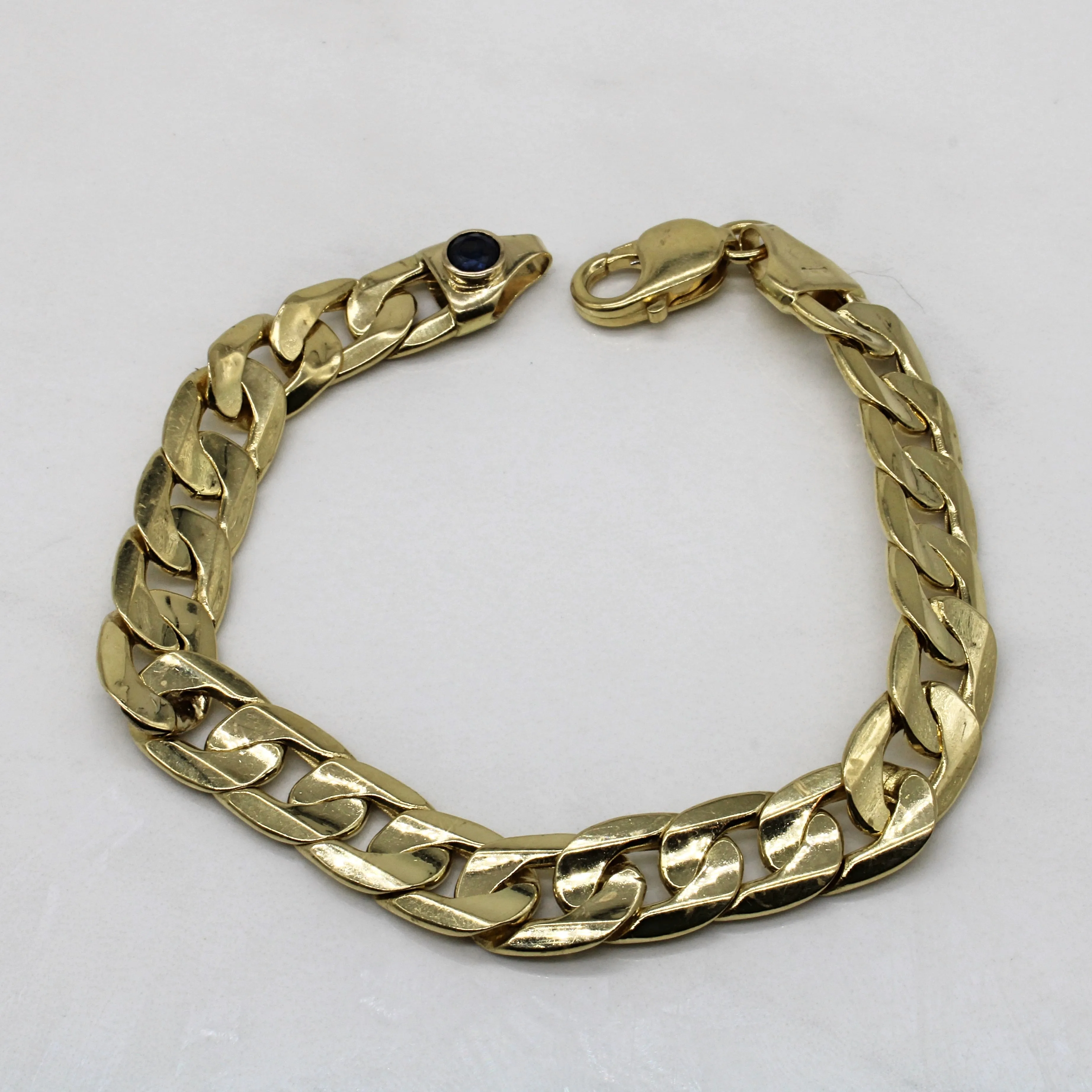 Refined Vibe Sapphire Curb Chain Link Bracelet | 0.50ct | 8.5" |