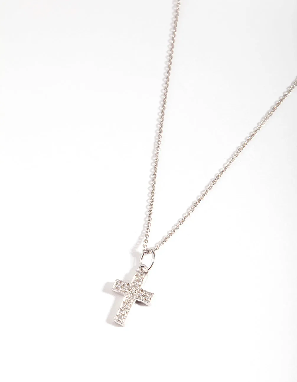 Sterling Silver Cubic Zirconia Pav?? Cross Necklace premium design Artful Accent