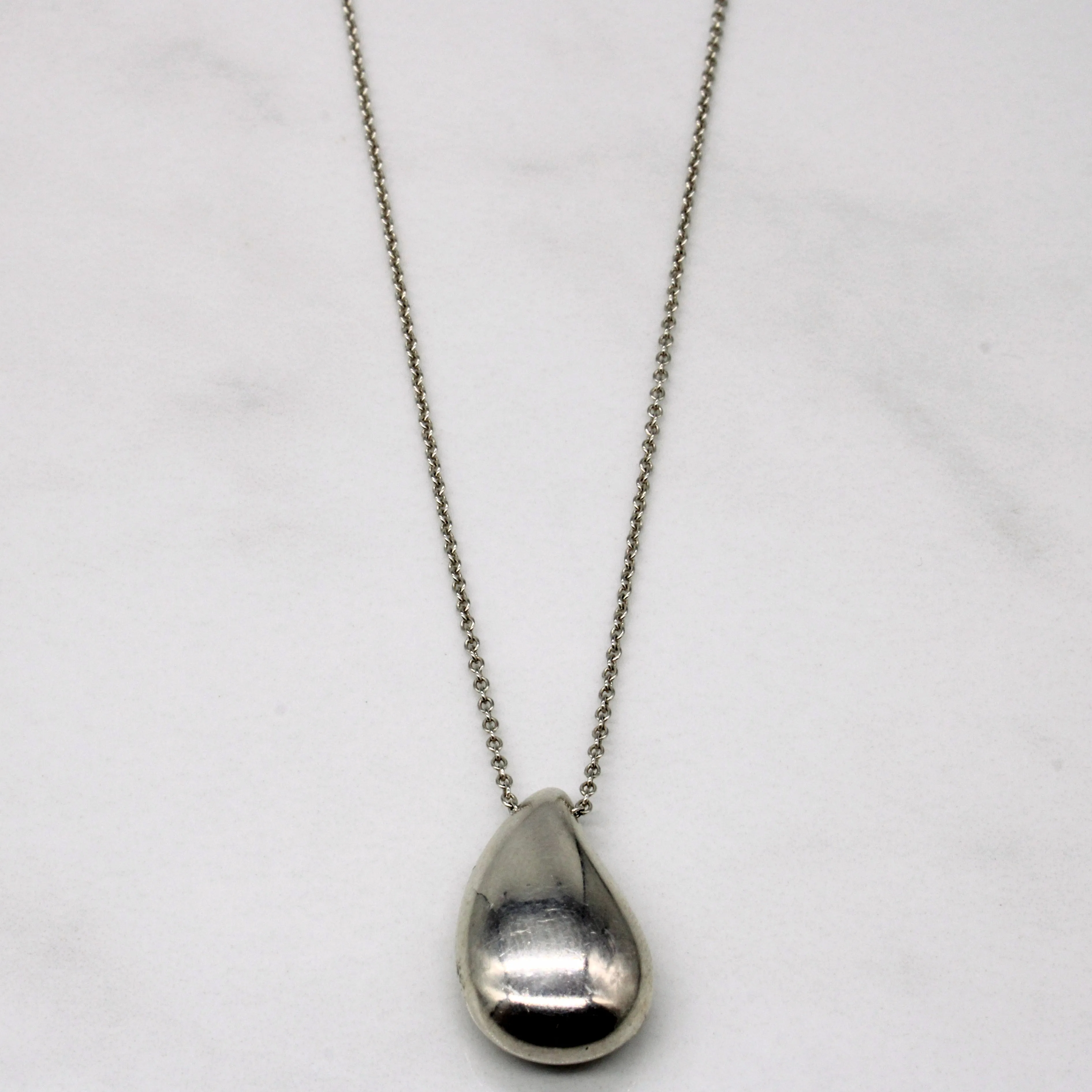 'Tiffany & Co' Elsa Peretti Bean Necklace | 18" | Glam Night Curved Contour