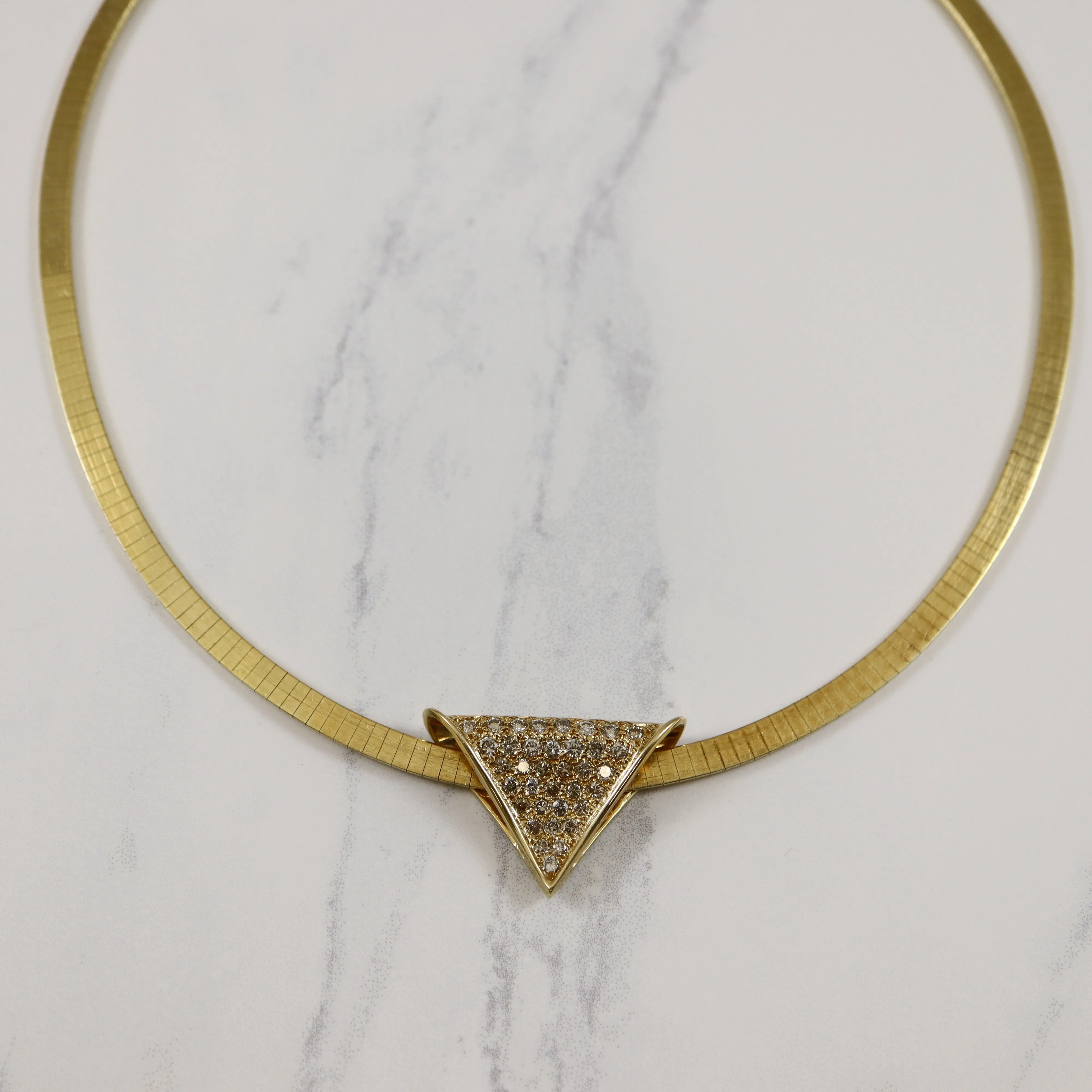Diamond Triangle Collar Necklace | 0.90ctw | 16.5" | Luxury Look