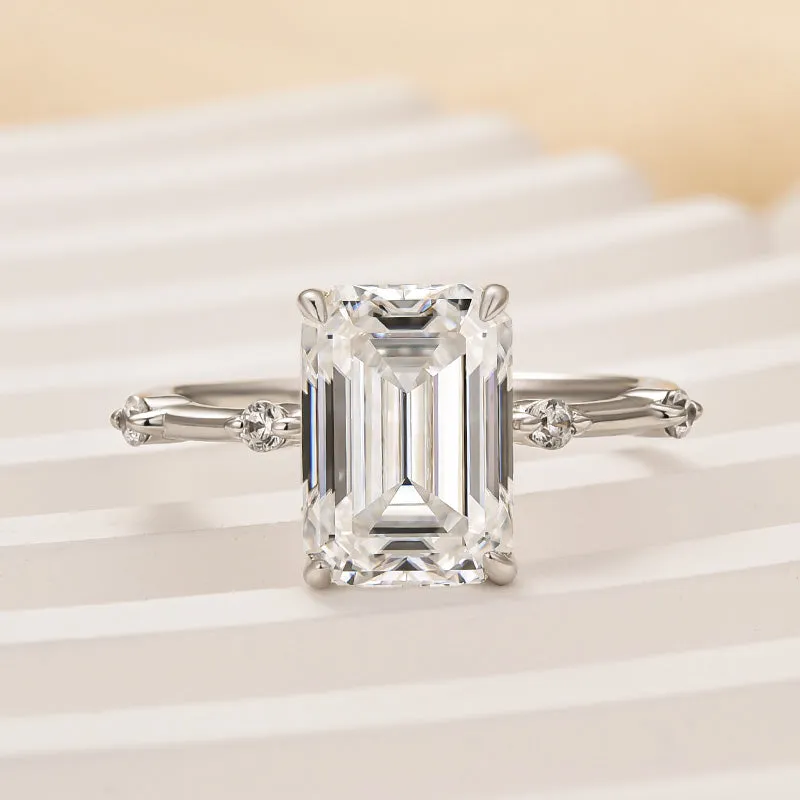 Layered Mood Louily Unique Emerald Cut Engagement Ring For Women