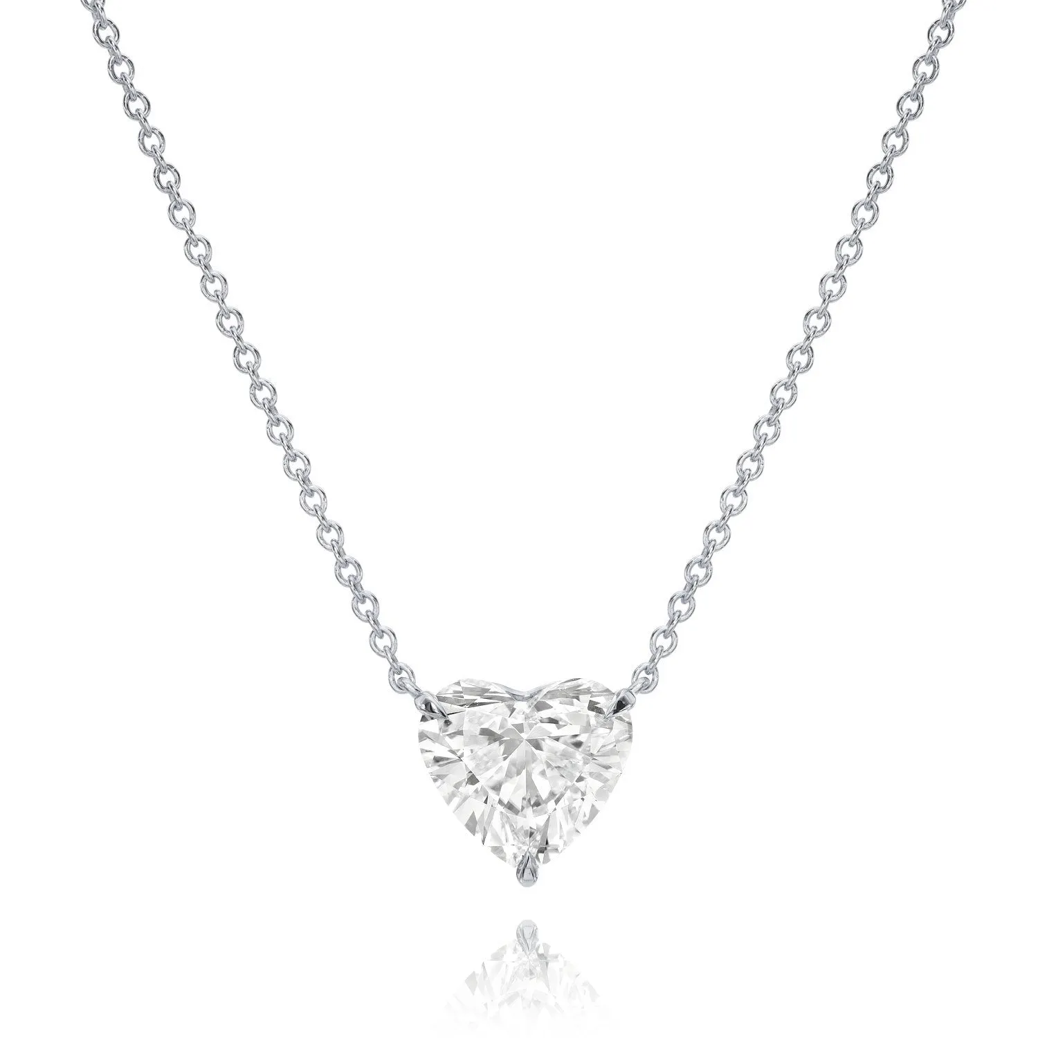Fashion Sense Sterling Silver CZ Heart Necklace