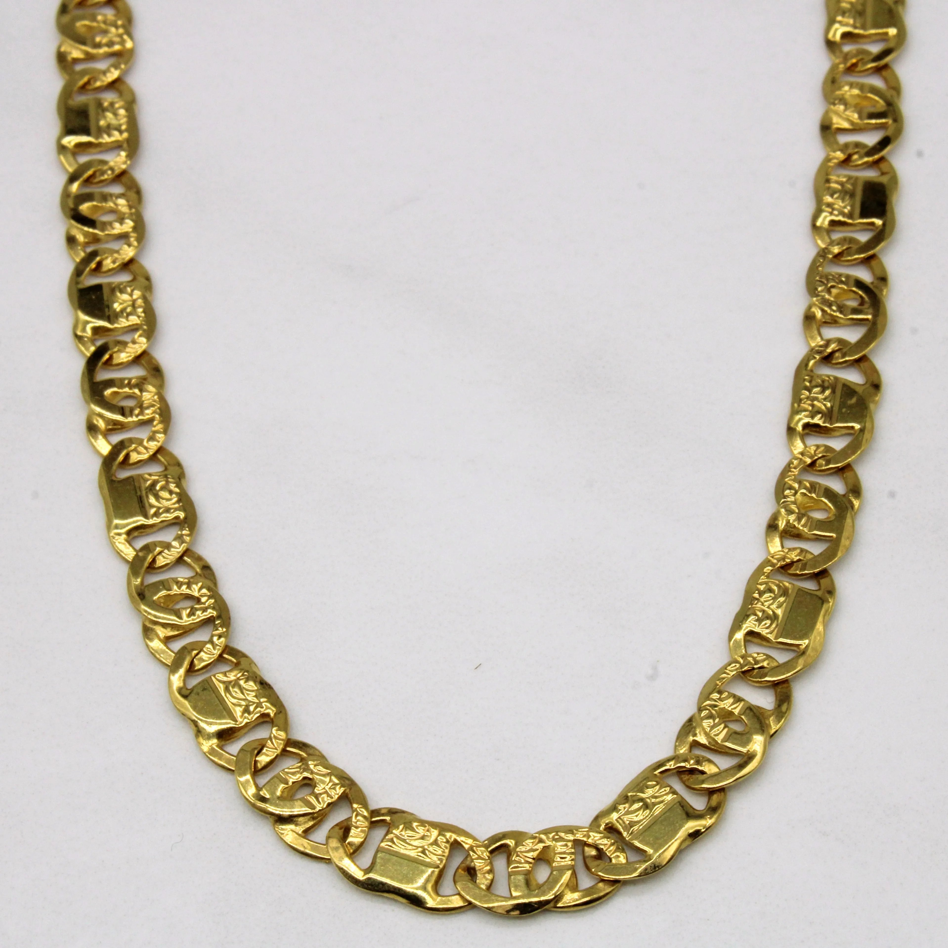 18k Yellow Gold Anchor Link Chain | 24" | Sparkling Jewelry Design Statement Highlight