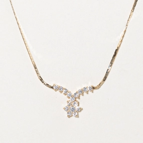 Diamond Flower Pendant Necklace | 0.50ctw | 16" | Handcrafted Touch Modern Classic