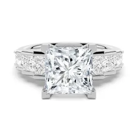 Mother Gift Unique Cinderella Staircase Princess Cut Moissanite Engagement Ring