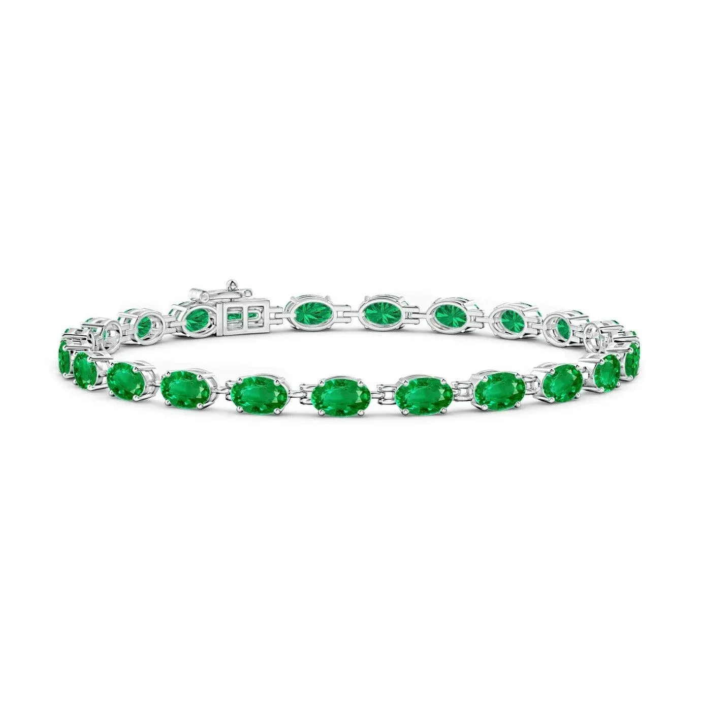 9.2 CT. Classic Oval Emerald Tennis Bracelet Chic Feature Unique Highlight