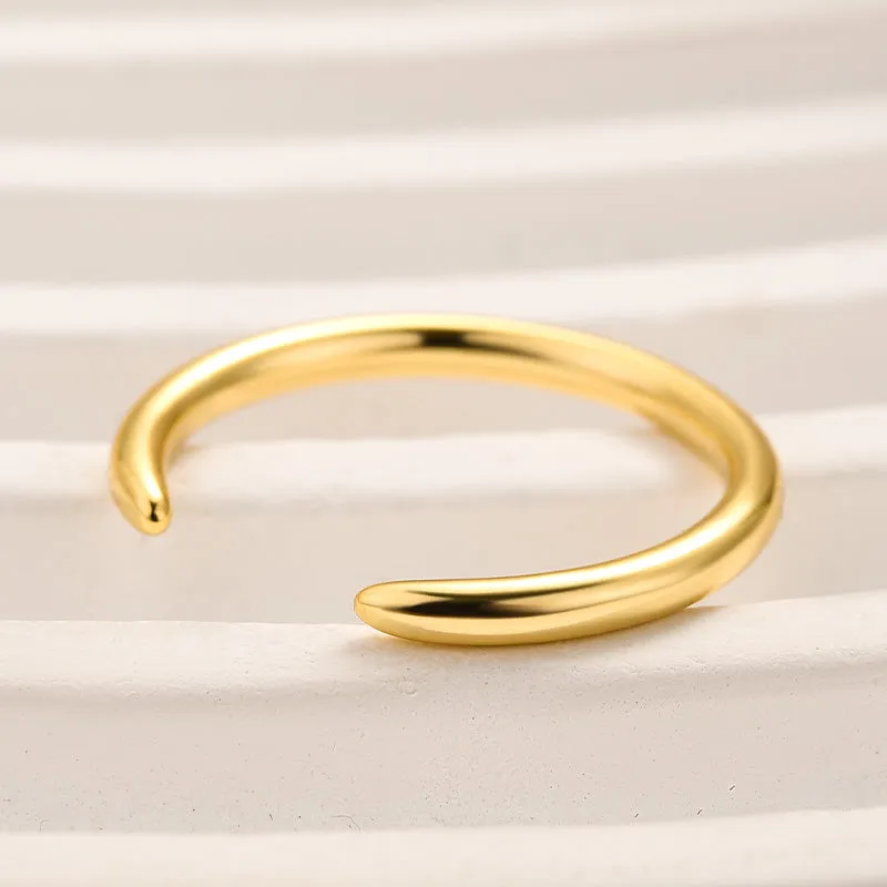 Refined Quality Simple Accent Louily Classic Yellow Gold Open Wedding Band In Sterling Silver