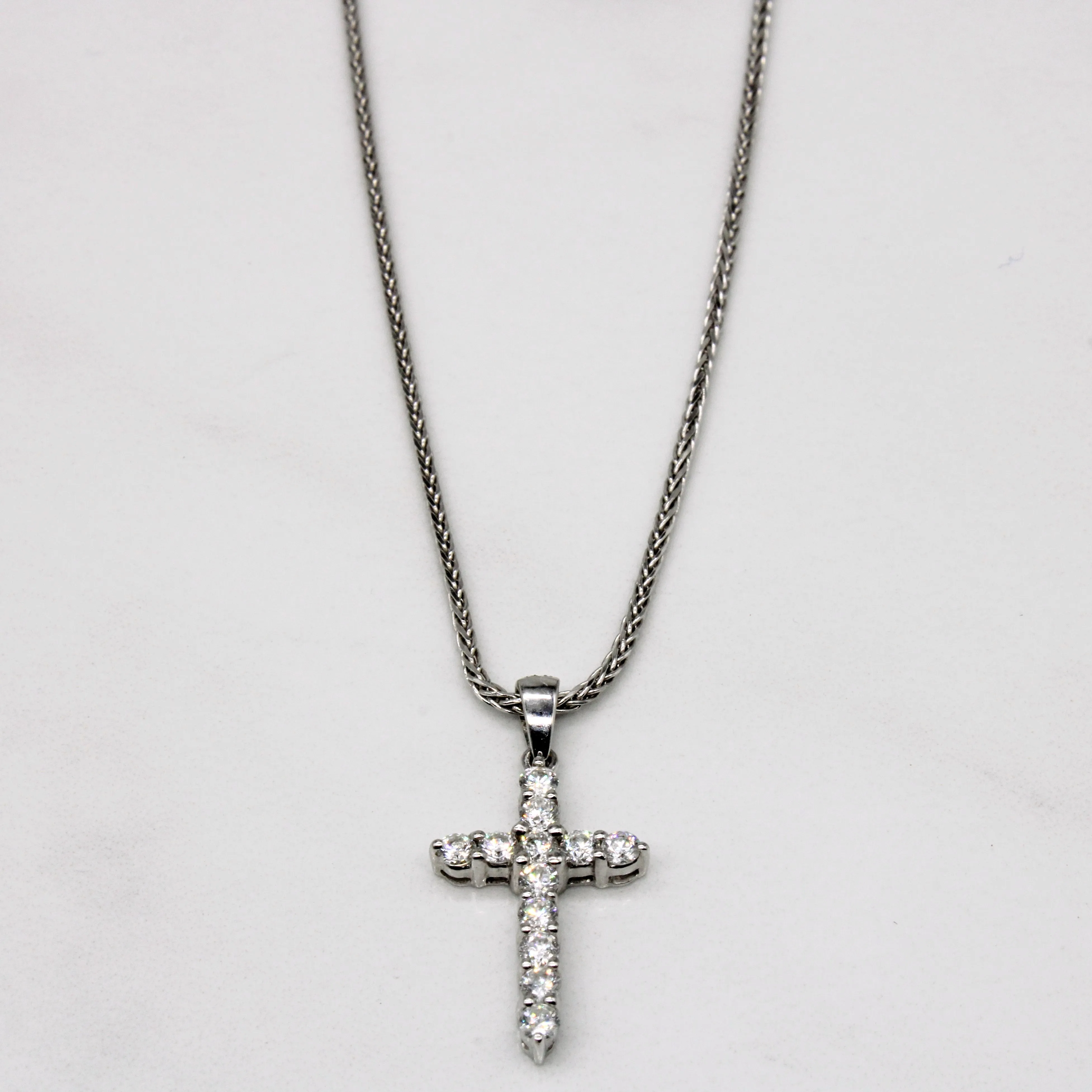 Bold Combo Bold Lines Diamond Cross Pendant & Necklace | 0.51ctw | 15" |