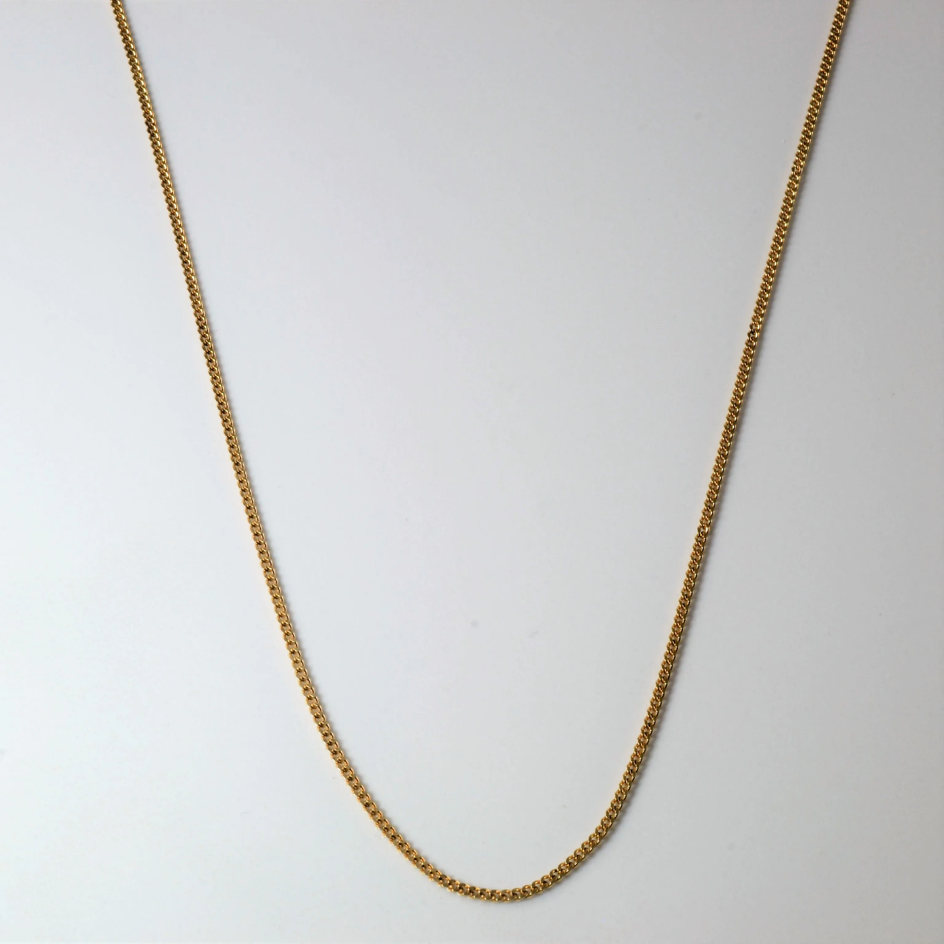 10k Yellow Gold Curb Chain | 18"| Luminous Finish